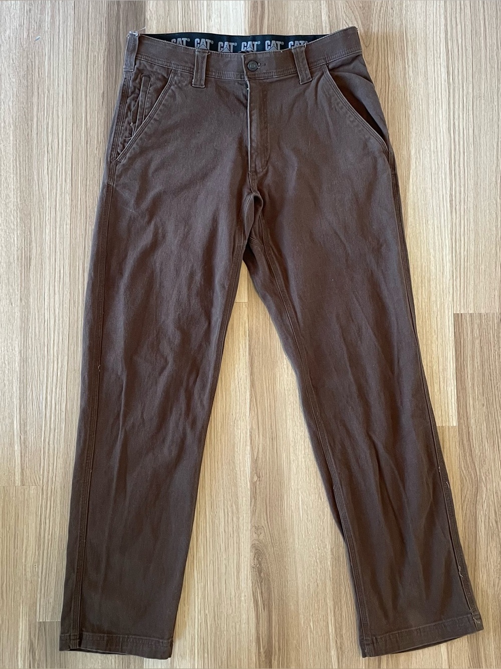 Caterpillar CAT Brown Work Pants Carpenter Utility Canvas Y2K Streetwear 32x32